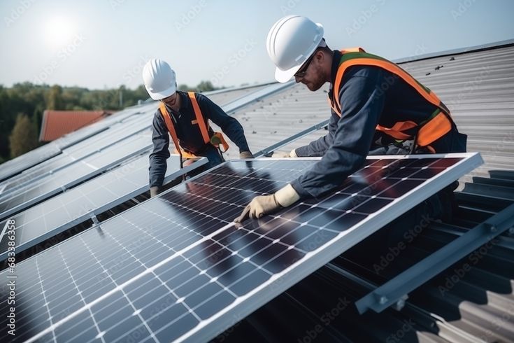 A professional technician conducting a routine inspection of solar panels to ensure system efficiency